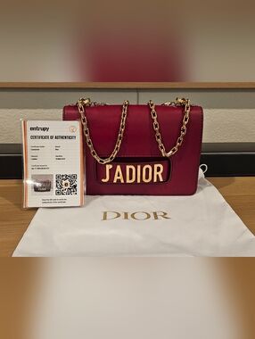 Dior J'ADIOR Shoulder Bag in Deep Red with Gold Hardware